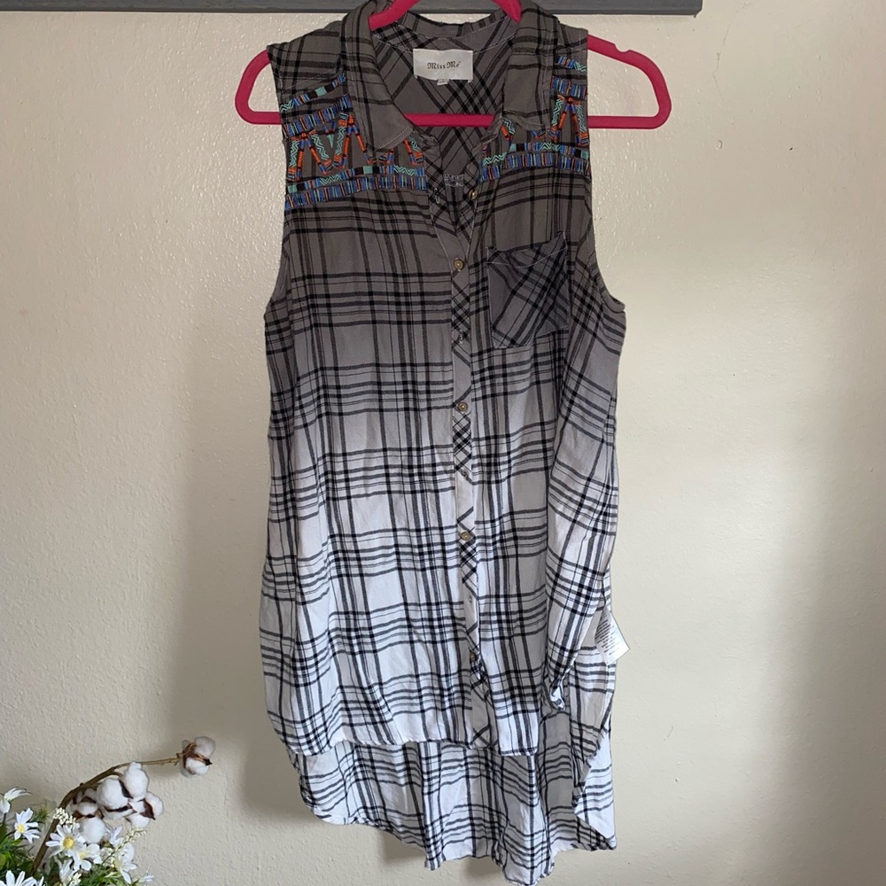 Miss me plaid shirt size L